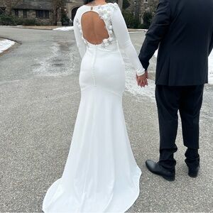 Elegant White Open-Back Gown